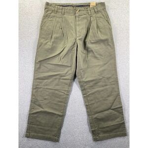 Vintage Duck Head Pants Men's 36x30 (Fits 34x28) Green Pleated Front Cotton